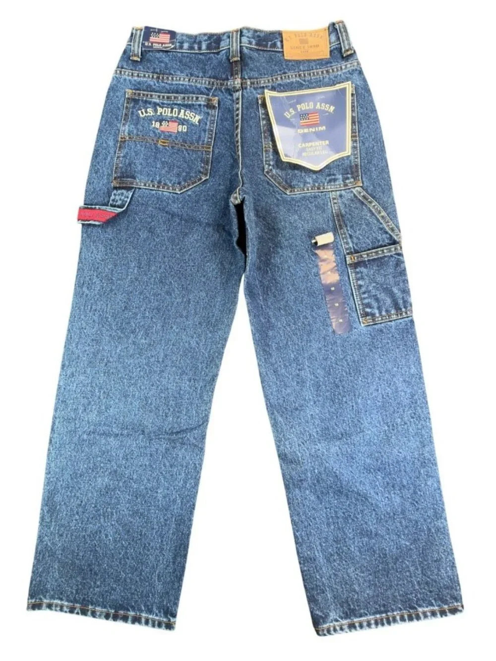 U.S. Polo Assn Carpenter Jeans Boys 16 Blue Cotton Easy Fit Regular Leg NWT